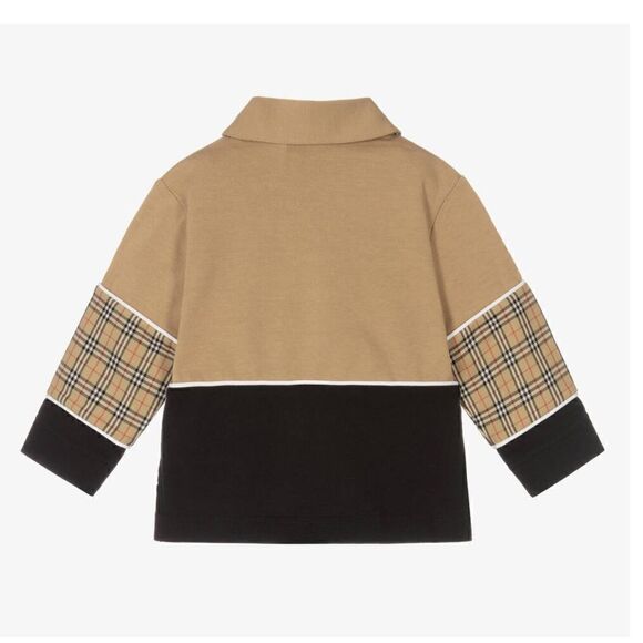 Burberry Beige & Black Checker Baby Polo, Long Sleeves, NWT, 18 mo - Picture 3 of 5